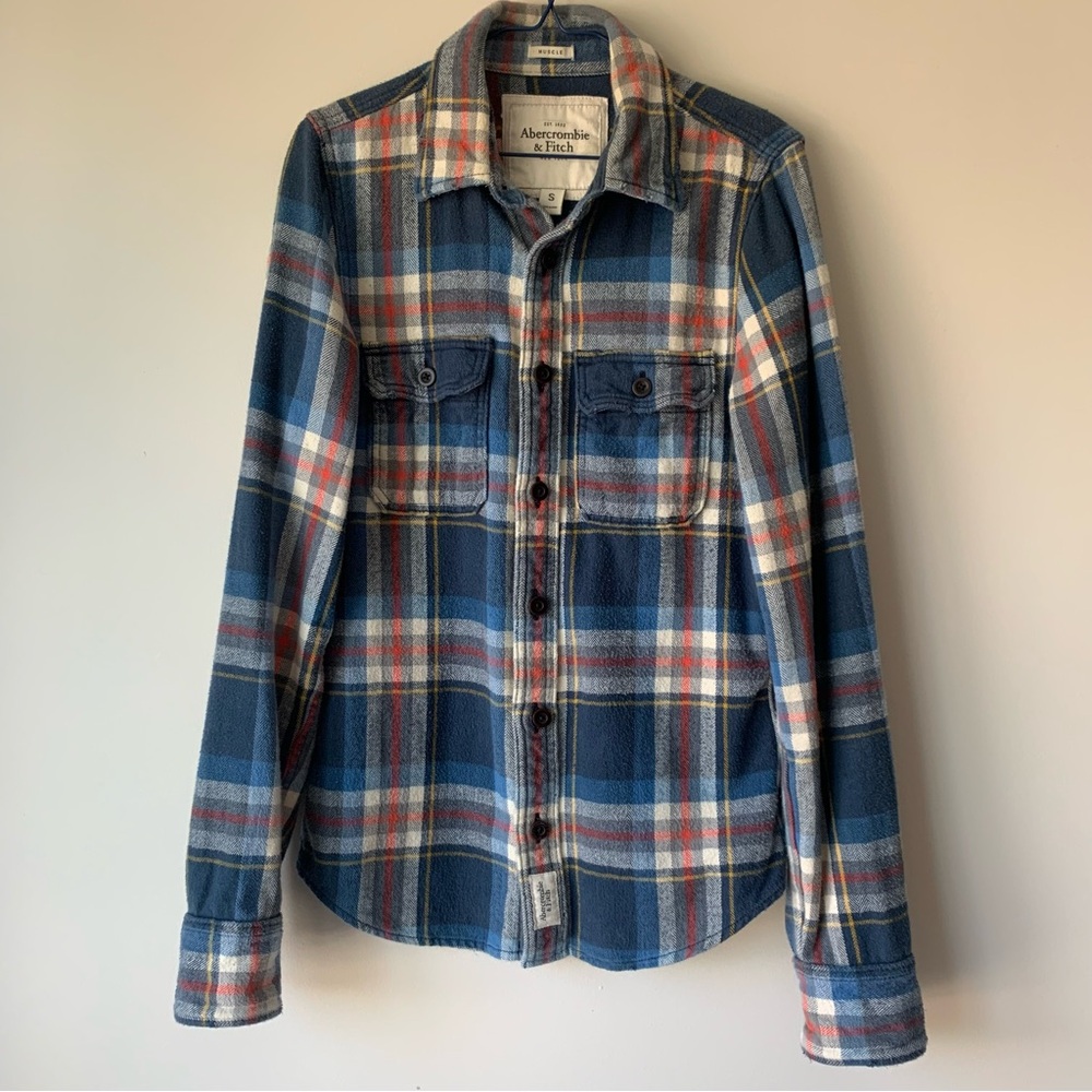 Abercrombie & Fitch Muscle Multicolor Plaid Shirt size small